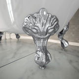 DreamLine Atlantic 61 in. L x 28 in. H Acrylic Freestanding Bathtub with Chrome Finish