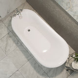 DreamLine Atlantic 61 in. L x 28 in. H Acrylic Freestanding Bathtub with White Finish