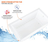 New England Home Goods 48 x 72 Rectangular Soaking White Drop-In Bathtub with Air Massage