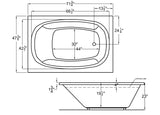 New England Home Goods 48 x 72 Rectangular Soaking White Drop-In Bathtub with Air Massage