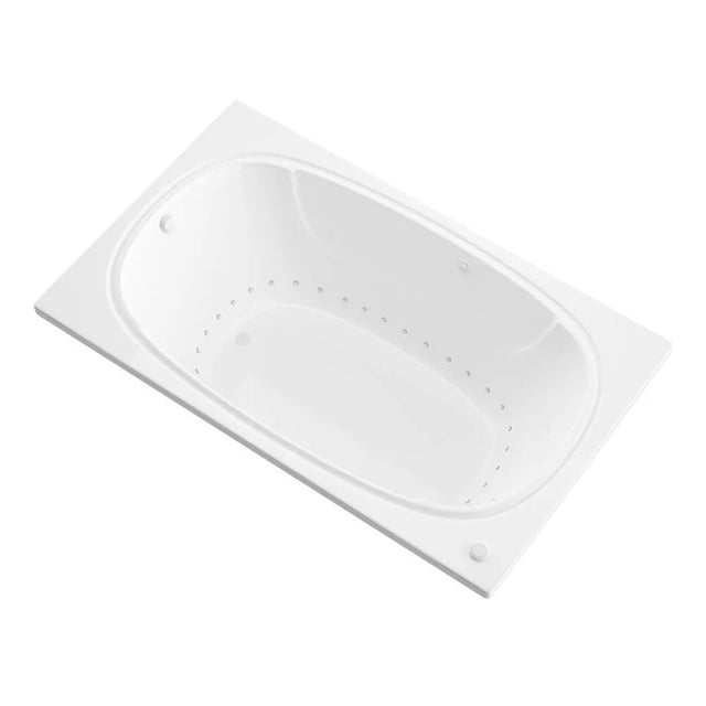 New England Home Goods 48 x 72 Rectangular Soaking White Drop-In Bathtub with Air Massage