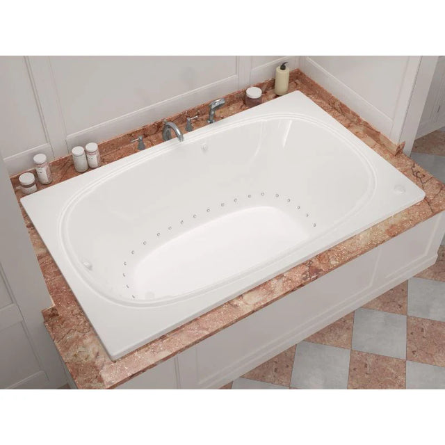 New England Home Goods 48 x 72 Rectangular Soaking White Drop-In Bathtub with Air Massage