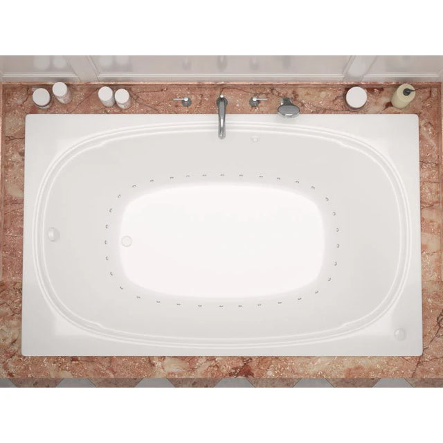 New England Home Goods 48 x 72 Rectangular Soaking White Drop-In Bathtub with Air Massage