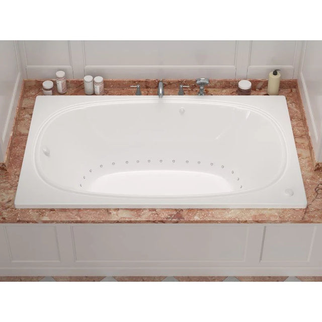 New England Home Goods 48 x 72 Rectangular Soaking White Drop-In Bathtub with Air Massage