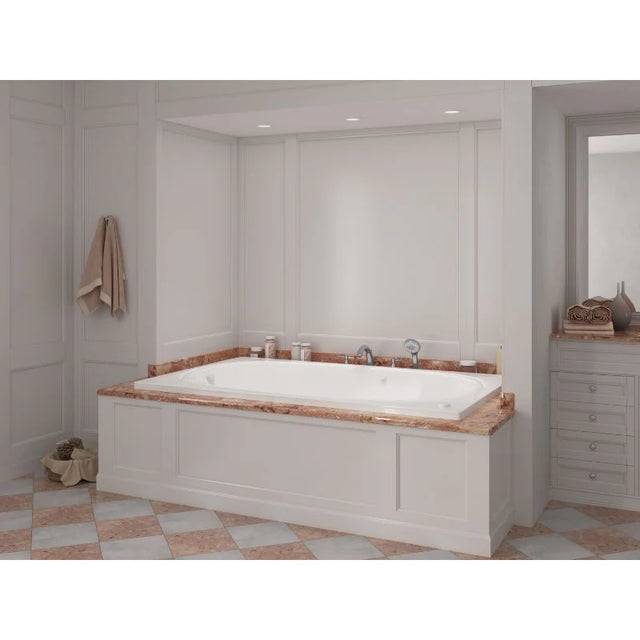 New England Home Goods 48 x 72 Rectangular Soaking White Drop-In Bathtub with Air Massage