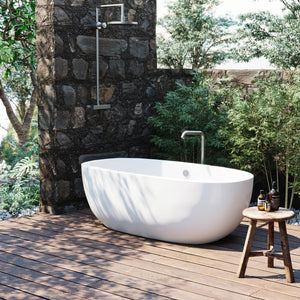 Native Trails NST6236-P Avalon Native Stone Freestanding Bathtub, 62", Pearl
