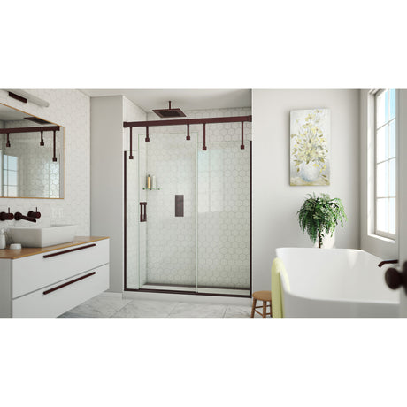DreamLine Avenue 56-60 in. W x 79 in. H Semi-Frameless Sliding Shower Door in Oil Rubbed Bronze