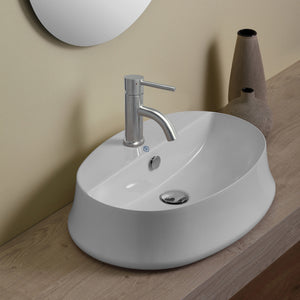 Britannia Oval Above Mount Basin with Single Faucet Hole Drill