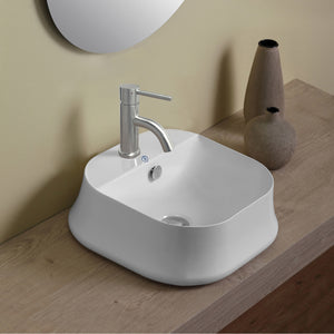 Britannia Square Above Mount Basin with Single Faucet Hole Drill
