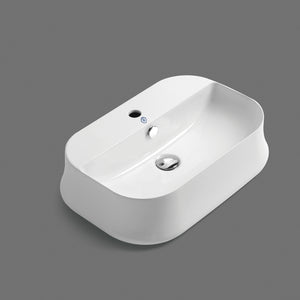 Britannia Rectangular Above Mount Basin with Single Faucet Hole Drill