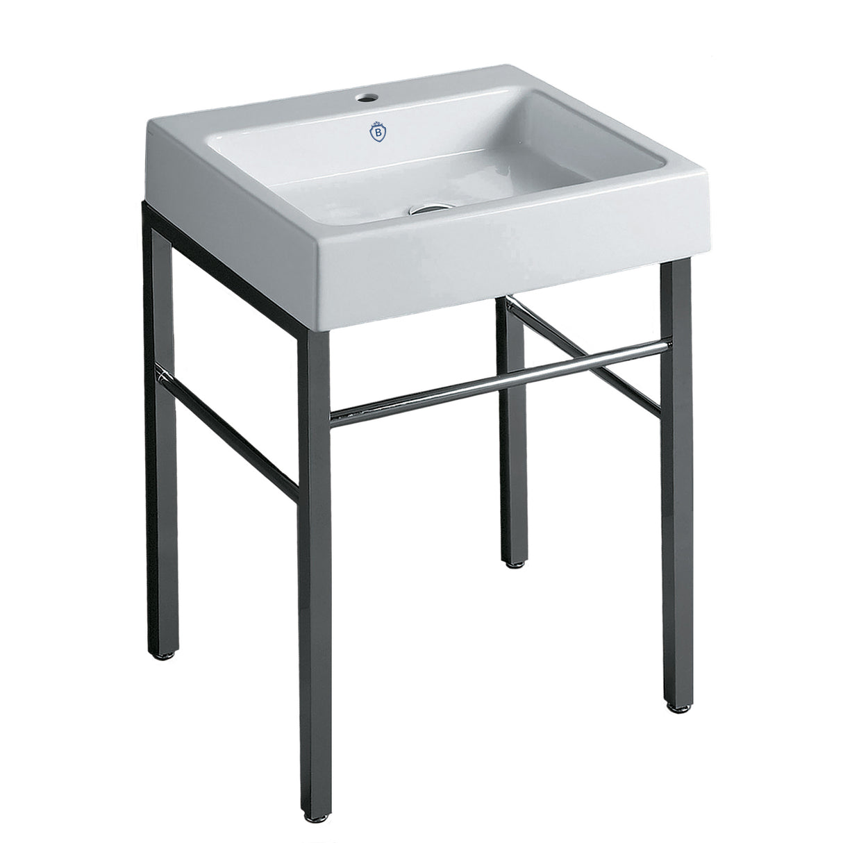Britannia Rectangular Sink Console with Front Towel Bar and Single Faucet Hole Drill
