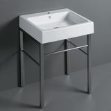 Britannia Rectangular Sink Console with Front Towel Bar and Single Faucet Hole Drill