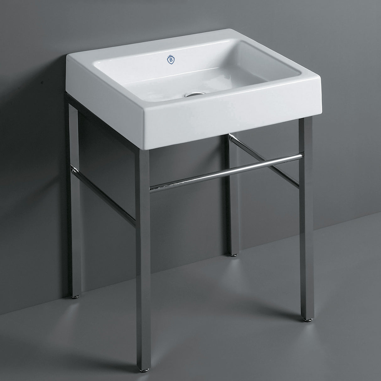 Britannia Rectangular Sink Console with Front towel Bar and No Hole Drill