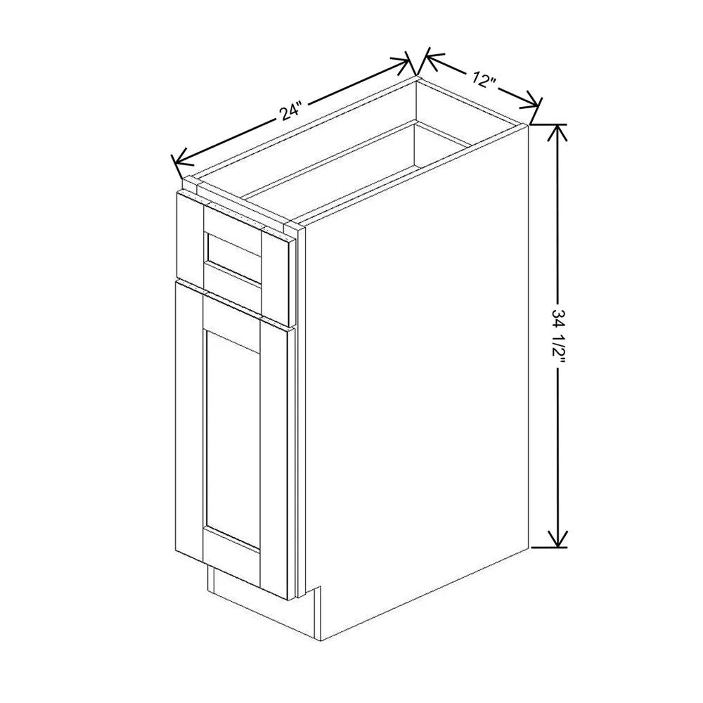 Sage 12" Base Cabinet with 1 Drawer and 1 Door - J&K Cabinetry