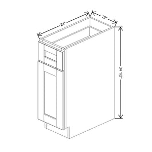 Dove 12" Base Cabinet with 1 Drawer and 1 Door - J&K Cabinetry
