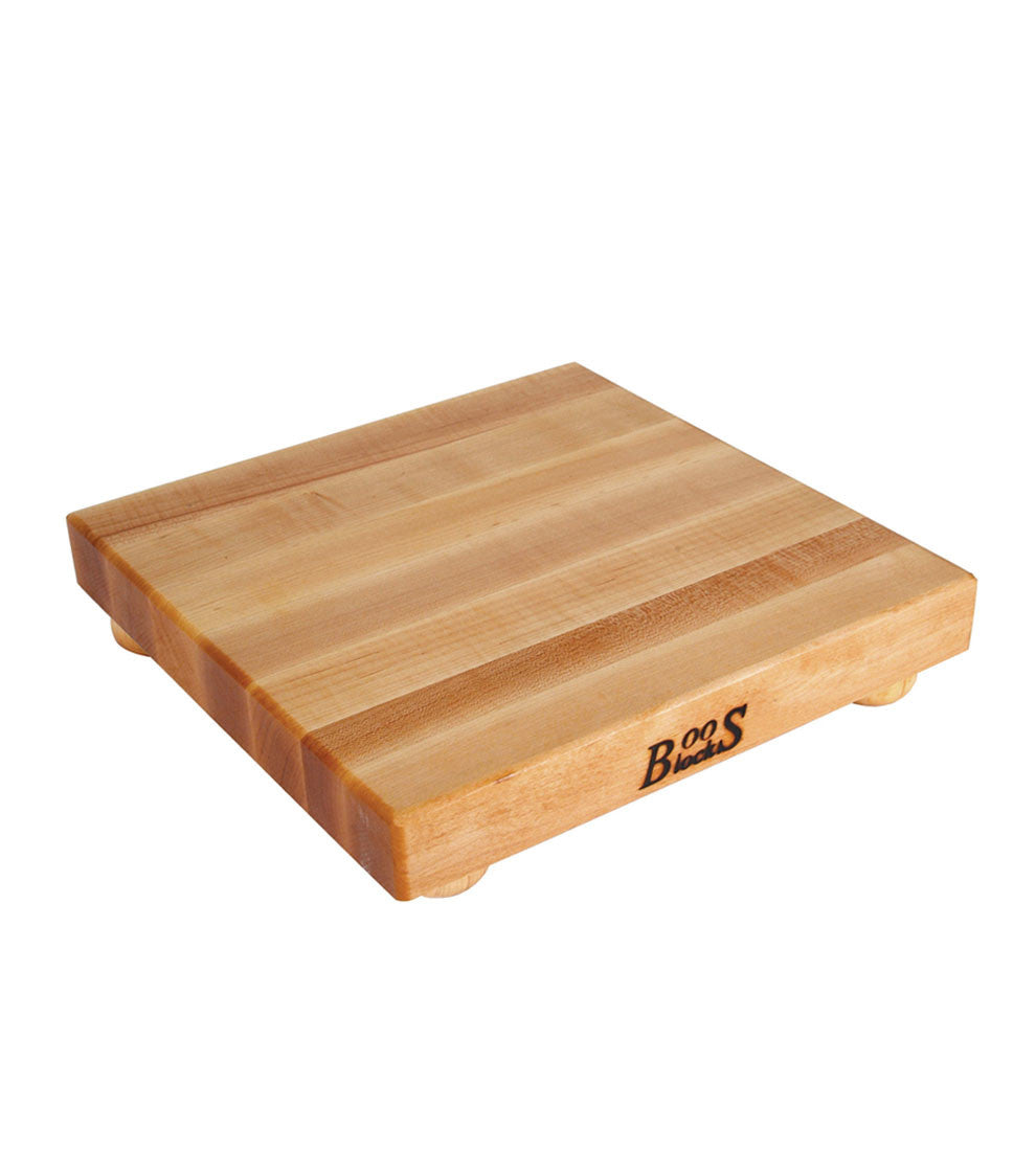 John Boos B12S Small Maple Cutting Board for Kitchen Prep 12 x Inches, 1.5 Inches Thick Edge Grain Square Charcuterie Block with Wooden Bun Feet 12X12X1.5 MPL-EDGE GR-MPL BUN FT