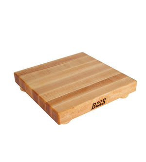 John Boos B9S Small Maple Cutting Board for Kitchen Prep 9 x Inches, 1.5 Inches Thick Edge Grain Square Charcuterie Block with Wooden Bun Feet 09X09X1.5 MPL-EDGE GR-MPL BUN FT