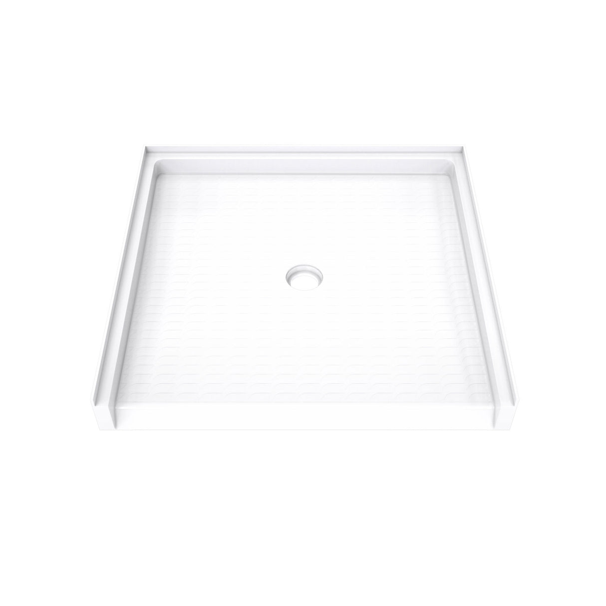 DreamLine DreamStone 37 in. D x 38 in. W x 3 3/4 in. H Center Drain Single Threshold Shower Base in White