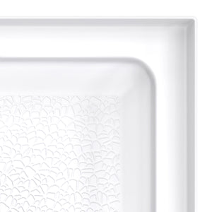 DreamLine DreamStone 34 in. D x 42 in. W Base and Wall Kit in White Modern Subway Pattern