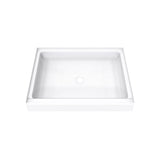 DreamLine DreamStone 34 in. D x 42 in. W x 5 1/2 in. H Center Drain Single Threshold Shower Base in White