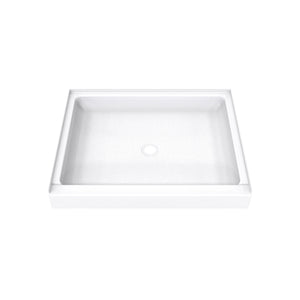 DreamLine DreamStone 34 in. D x 42 in. W x 5 1/2 in. H Center Drain Single Threshold Shower Base in White