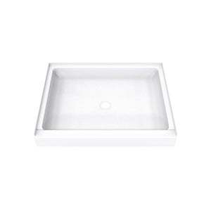DreamLine DreamStone 34 in. D x 42 in. W Base and Wall Kit in White Modern Subway Pattern
