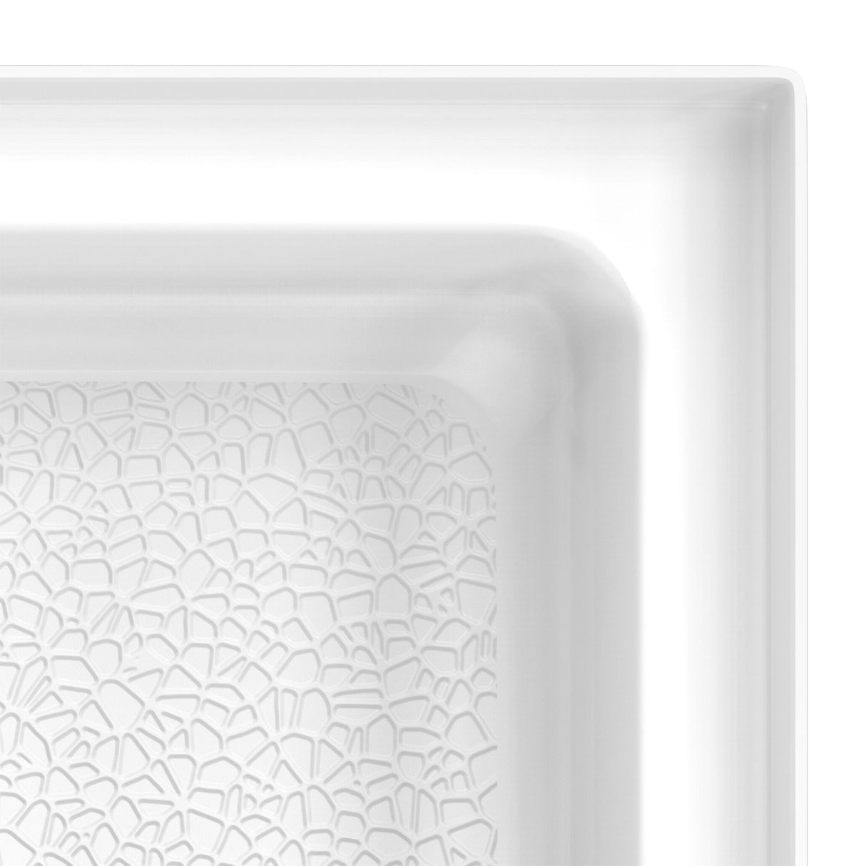 DreamLine DreamStone 42 in. D x 42 in. W Base and Wall Kit in White Modern Subway Pattern
