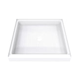 DreamLine DreamStone 42 in. D x 42 in. W x 5 1/2 in. H Center Drain Single Threshold Shower Base in White
