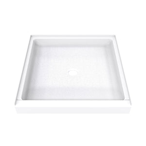 DreamLine DreamStone 42 in. D x 42 in. W Base and Wall Kit in White Modern Subway Pattern
