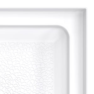 DreamLine DreamStone 32 in. D x 48 in. W Base and Wall Kit in White Modern Subway Pattern