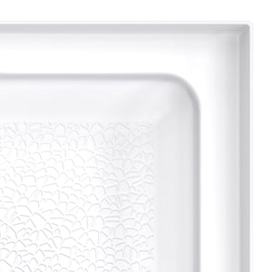DreamLine DreamStone 34 in. D x 48 in. W Base and Wall Kit in White Modern Subway Pattern