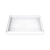 DreamLine DreamStone 34 in. D x 48 in. W x 5 1/2 in. H Center Drain Single Threshold Shower Base in White