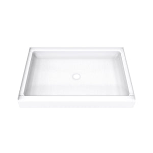 DreamLine DreamStone 34 in. D x 48 in. W Base and Wall Kit in White Modern Subway Pattern