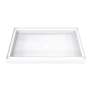 DreamLine DreamStone 34 in. D x 54 in. W Base and Wall Kit in White Modern Subway Pattern