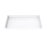 DreamLine DreamStone 30 in. D x 60 in. W x 4 3/16 in. H Right Drain Single Threshold Shower Base in White
