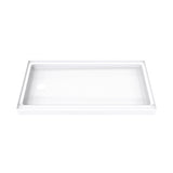 DreamLine DreamStone 32 in. D x 60 in. W x 4 5/16 in. H Left Drain Single Threshold Shower Base in White