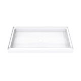 DreamLine DreamStone 32 in. D x 60 in. W x 5 1/2 in. H Center Drain Single Threshold Shower Base in White