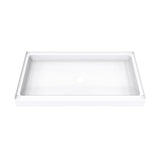 DreamLine DreamStone 34 in. D x 60 in. W x 5 1/2 in. H Center Drain Single Threshold Shower Base in White