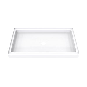 DreamLine DreamStone 34 in. D x 60 in. W x 5 1/2 in. H Center Drain Single Threshold Shower Base in White