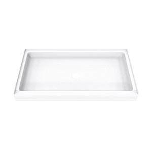 DreamLine DreamStone 34 in. D x 60 in. W Base and Wall Kit in White Modern Subway Pattern