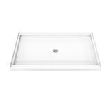 DreamLine DreamStone 36 in. D x 60 in. W x 4 in. H Center Drain Single Threshold Shower Base in White