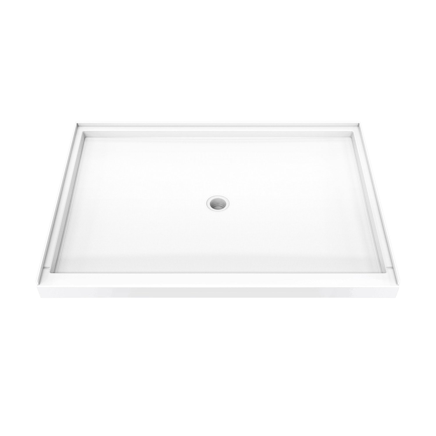DreamLine DreamStone 42 in. D x 60 in. W x 4 in. H Center Drain Single Threshold Shower Base in White