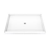 DreamLine DreamStone 42 in. D x 60 in. W x 4 in. H Center Drain Single Threshold Shower Base in White