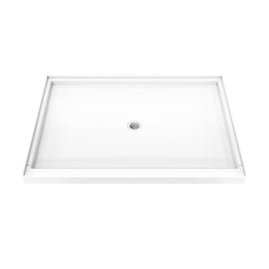 DreamLine DreamStone 42 in. D x 60 in. W Base and Wall Kit in White Traditional Subway Pattern