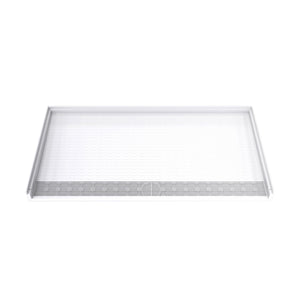 DreamLine DreamStone 33 in. D x 62 in. W x 3 1/2 in. H Front Drain Single Threshold Shower Base in White