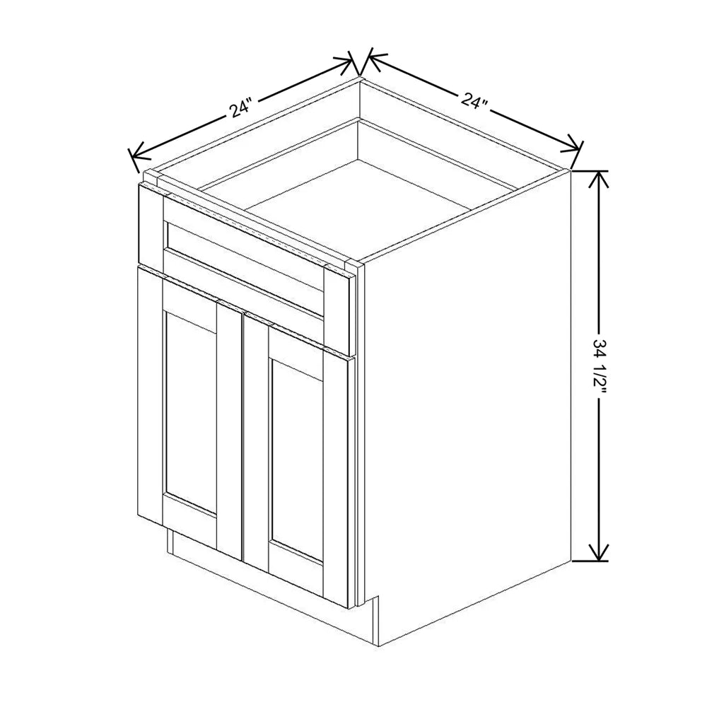 Mahogany 24" Base Cabinet with 1 Drawer and 2 Doors - J&K Cabinetry