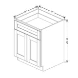 Dove 27" Base Cabinet with 1 Drawer and 2 Doors - J&K Cabinetry