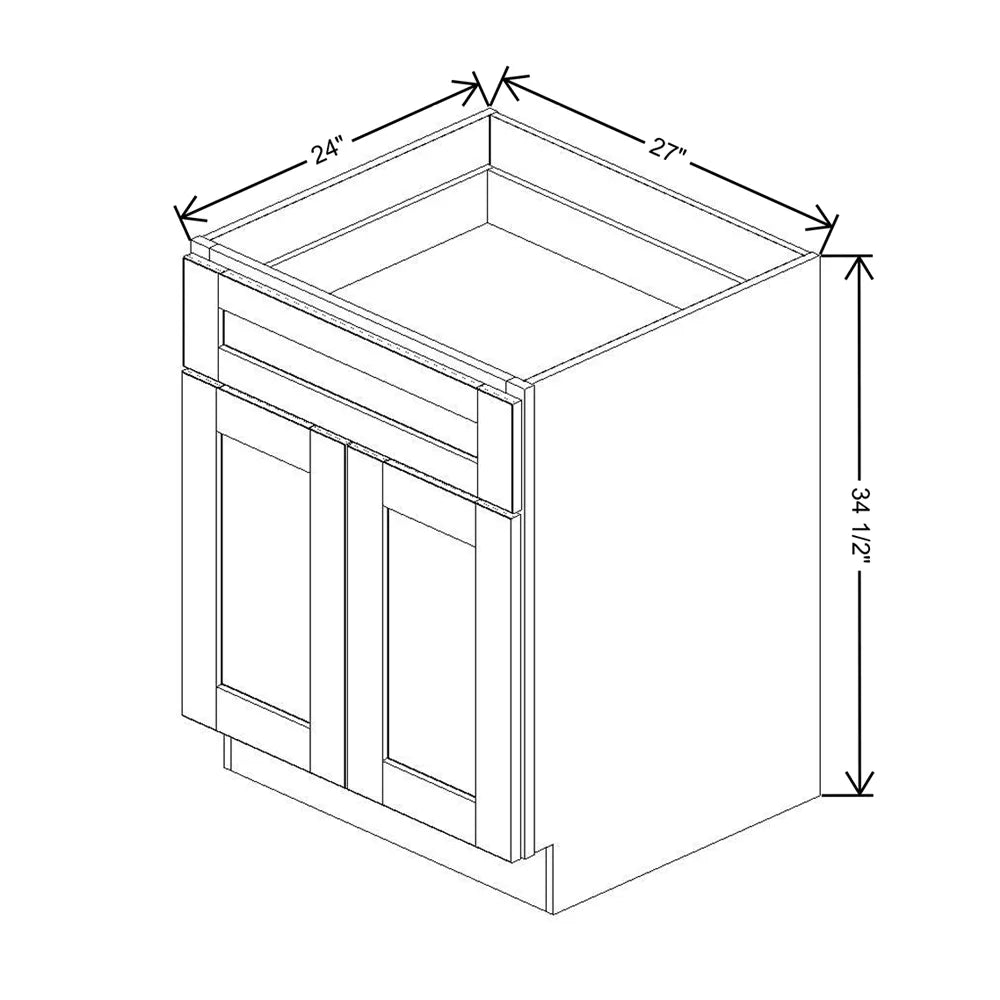 Sage 27" Base Cabinet with 1 Drawer and 2 Doors - J&K Cabinetry