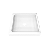 DreamLine DreamStone 36 in. D x 36 in. W x 5 1/2 in. H Center Drain Double Threshold Shower Base in White