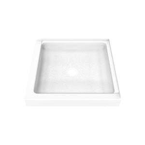 DreamLine DreamStone 36 in. D x 36 in. W x 5 1/2 in. H Center Drain Double Threshold Shower Base in White